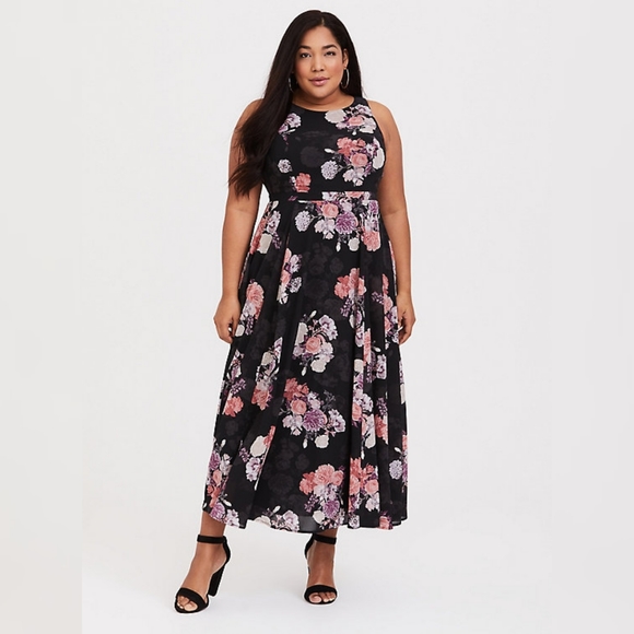 floral georgette maxi dress